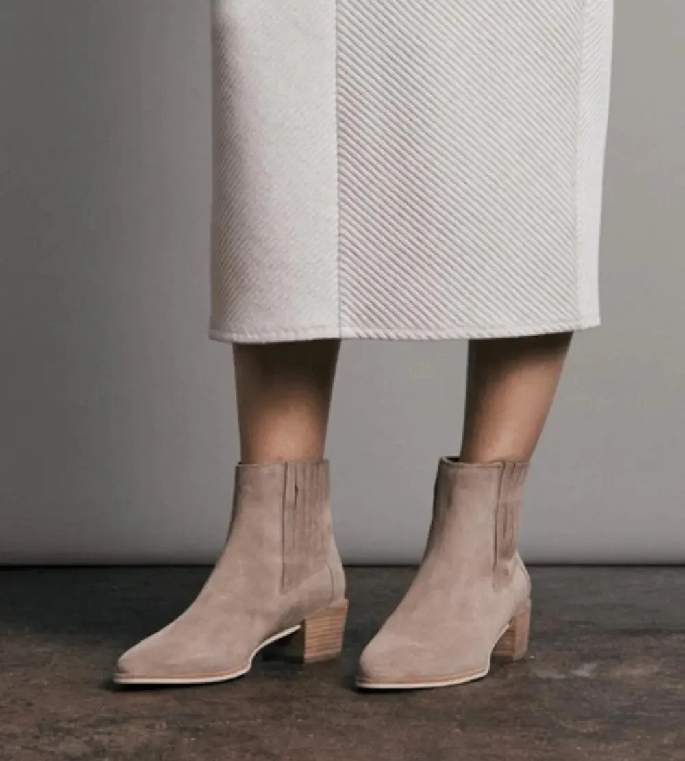 Rag & Bone Rover Macadamia Tan Suede Ankle Booties EU 39.5
